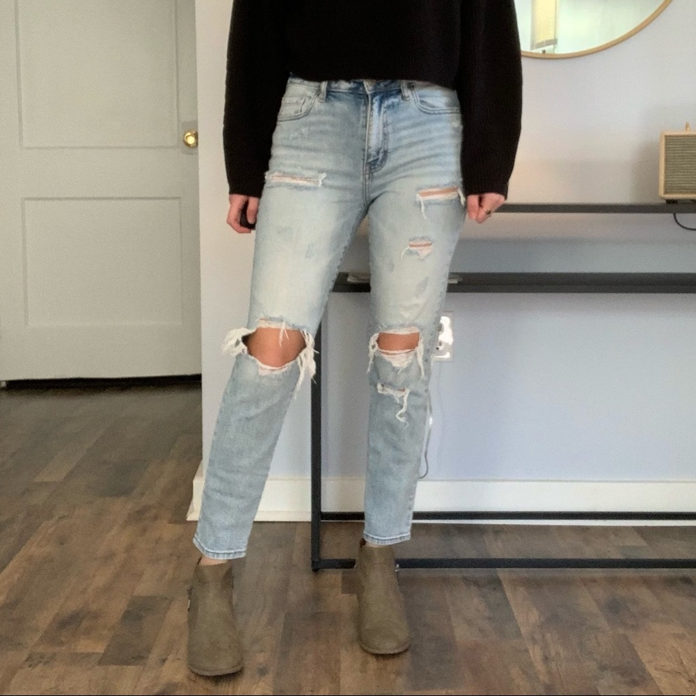 Lulus Tobi Super High Rise Mom Jean Crop